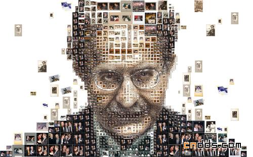 Charis Tsevis马赛克肖像插画