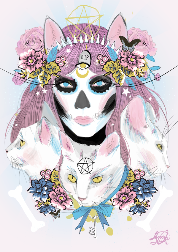用色大胆的创意插画作品
