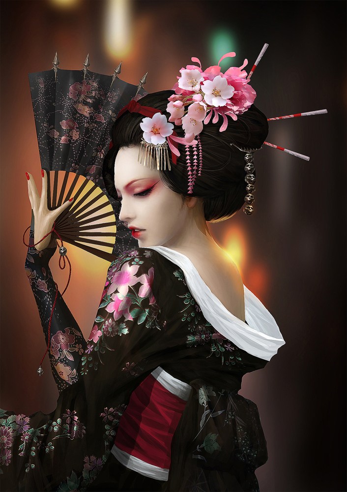 “申友林”美女插画图