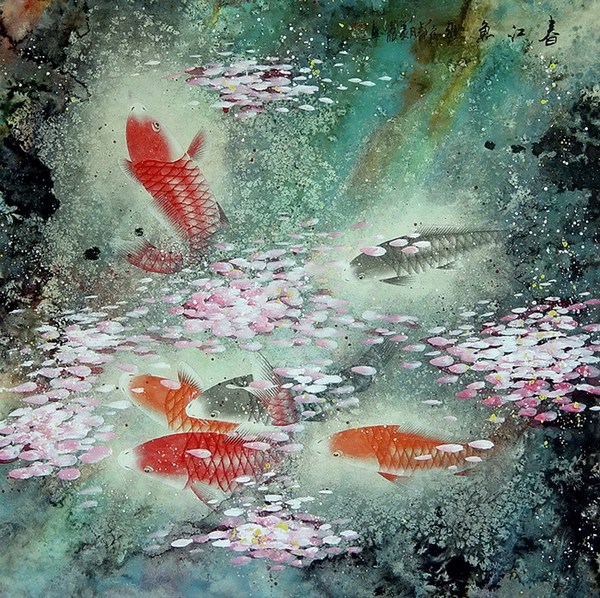 送上群鱼争艳喜庆插画设计欣赏