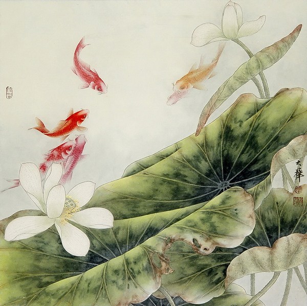 送上群鱼争艳喜庆插画设计欣赏