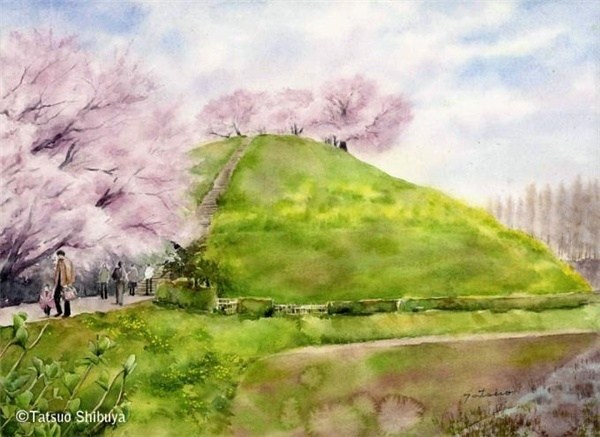 樱花漫天飞舞的唯美绘画作品欣赏