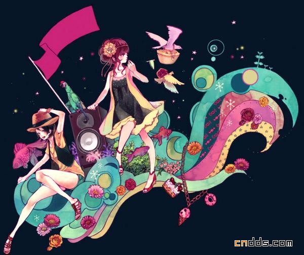 日本mokaffe网站［moka.ho-zuki］甜美插画风