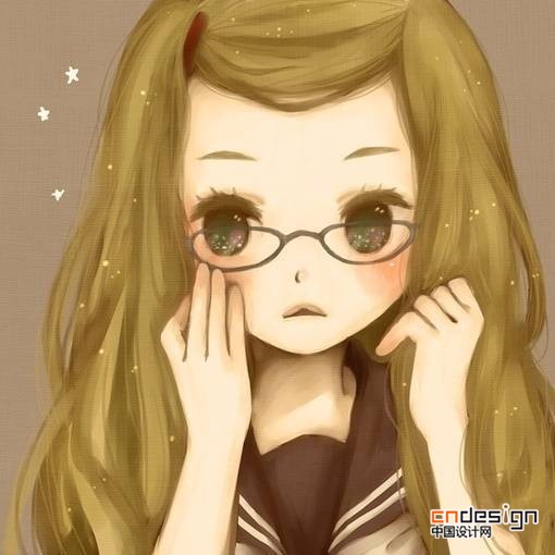 甜美小女生唯美插画