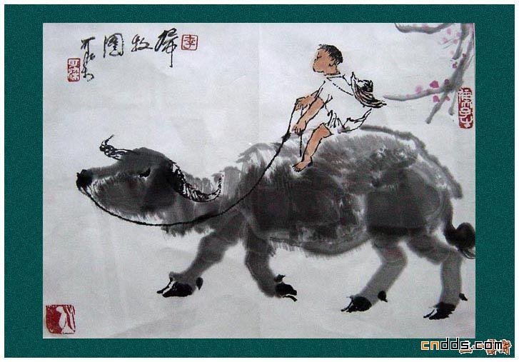 中国名家名画——李可染的牛