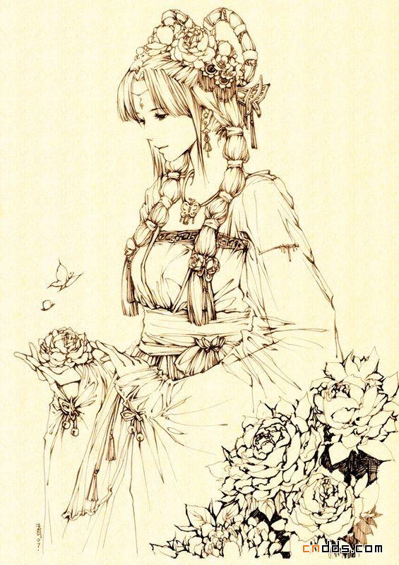唯美的线描漫画