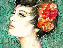 关于人的一组水彩肖像插画