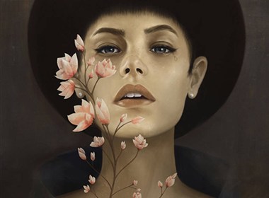 漂亮的女性肖像插画