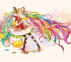色彩鲜艳的小女孩插画