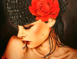 脆弱力量下的女人精美插画