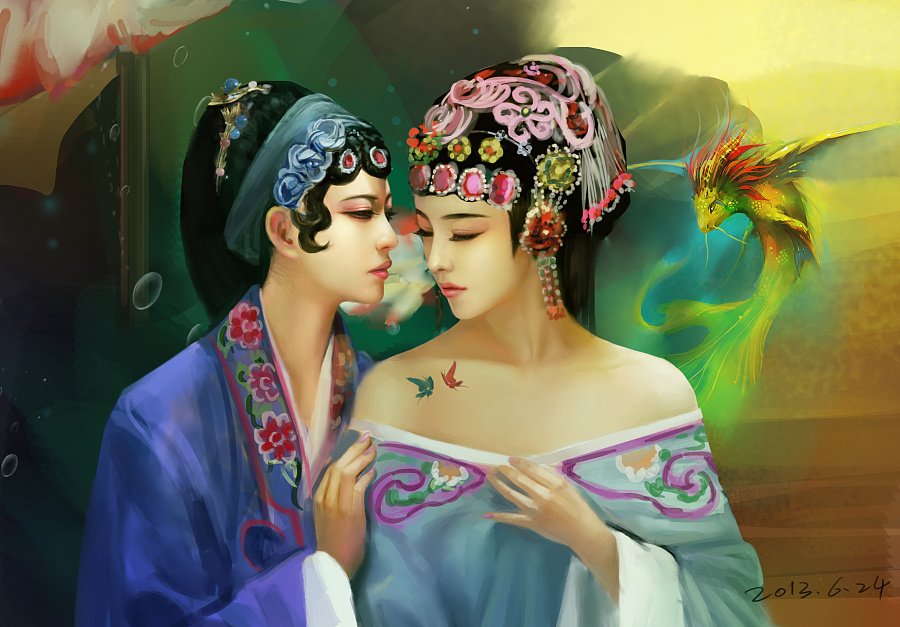 美的窒息，中国风人物原画