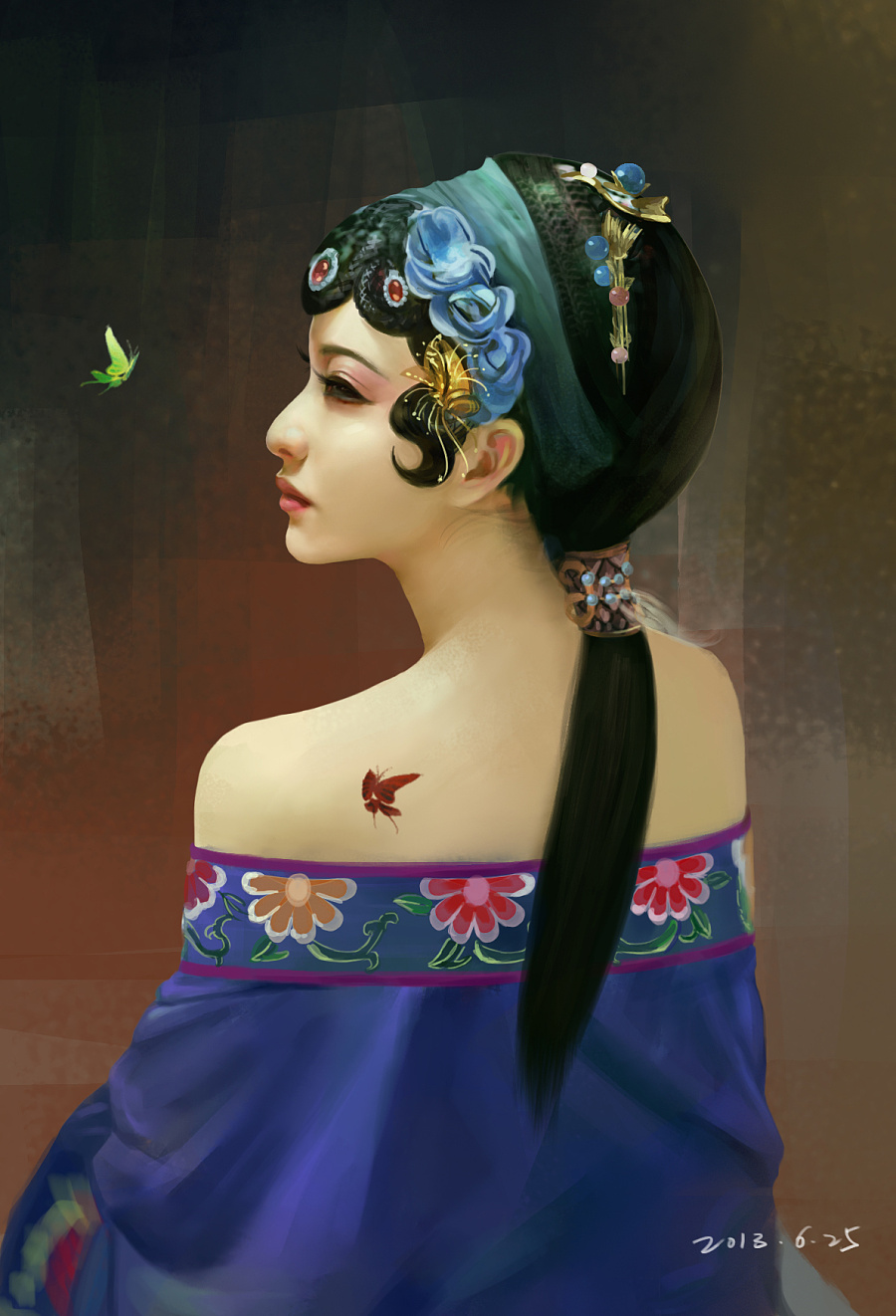 美的窒息，中国风人物原画