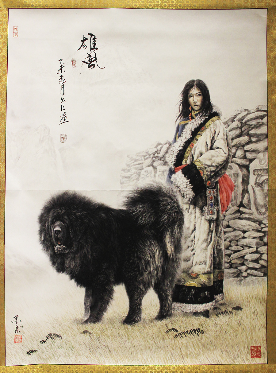 中国风-毛笔画-赵国古城从画者