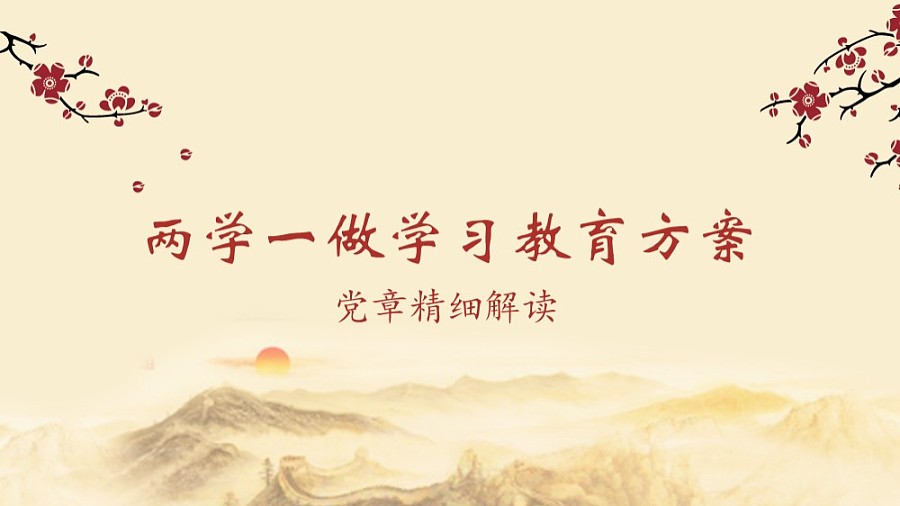 中国风党政红色两学一做如何学党章