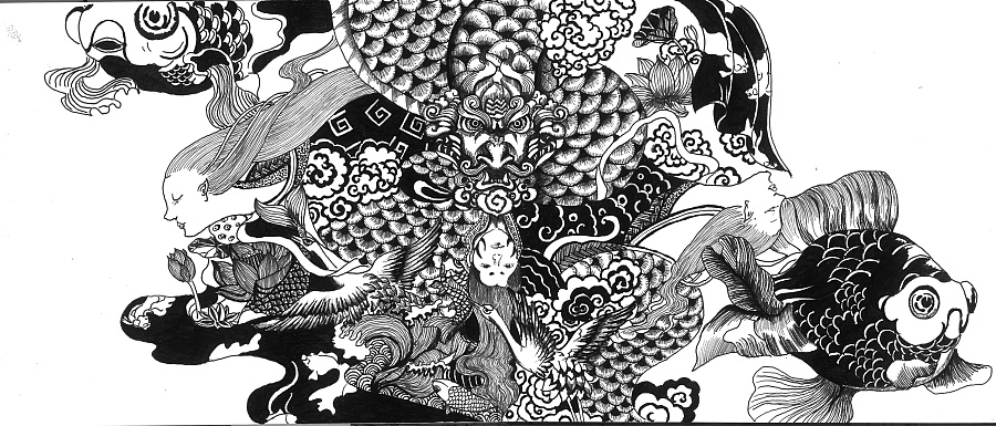 水云——手绘  中国风  龙