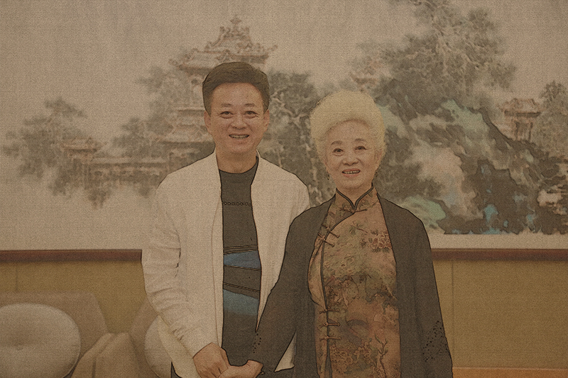 朱军活动现场合影-中国风工笔画修图
