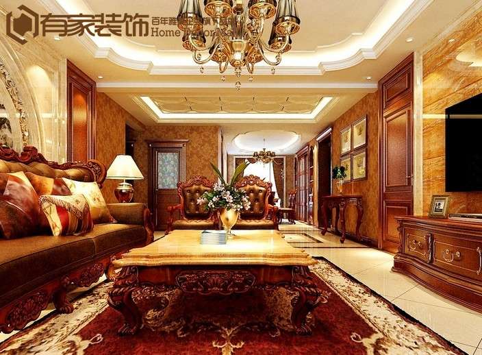 厦门中航城国际社区150平欧式风格装修效果图案