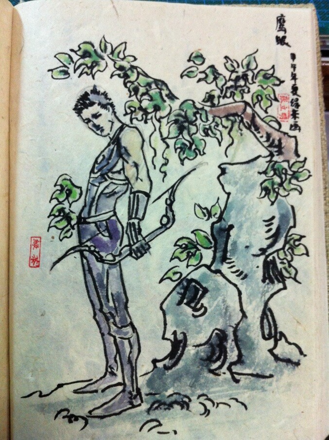 《复仇者联盟》中国水墨风国画