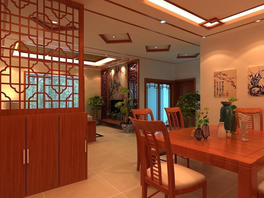 中国风古典中式客厅餐厅装饰