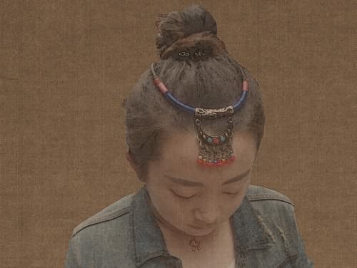 丽江旅游照片中国风工笔画修图