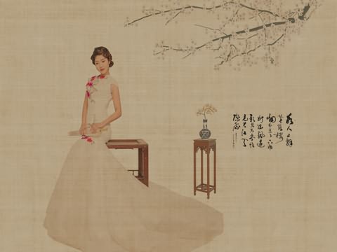 工笔画中国风人物摄影