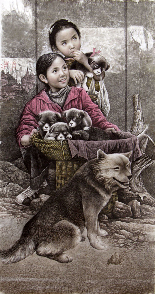 马哲中国人物绘画艺术作品