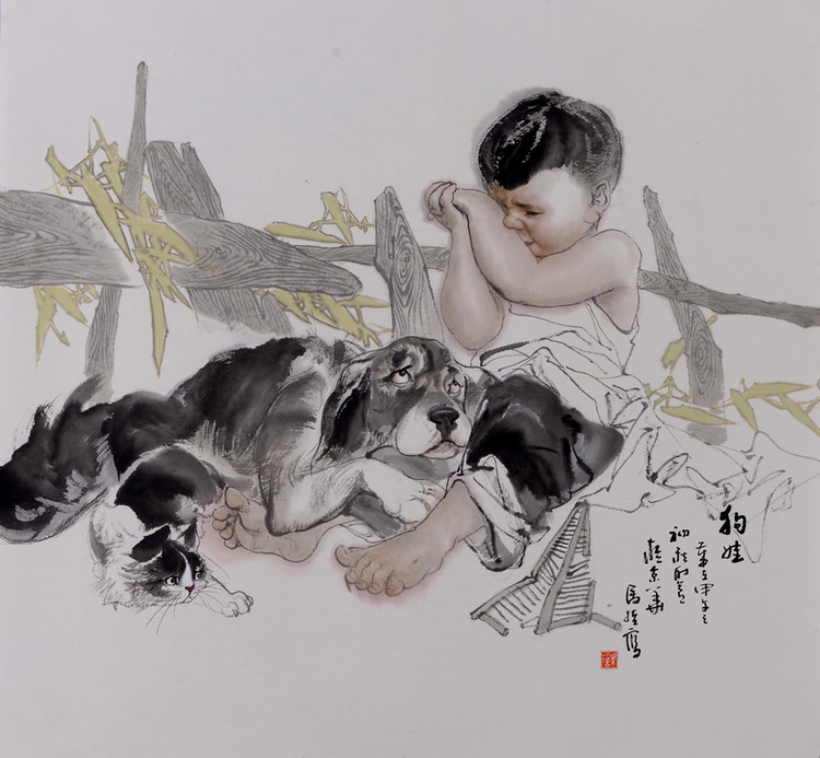 马哲中国人物绘画艺术作品