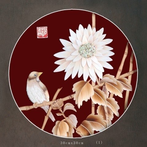 一组精美的中国传统麦草画