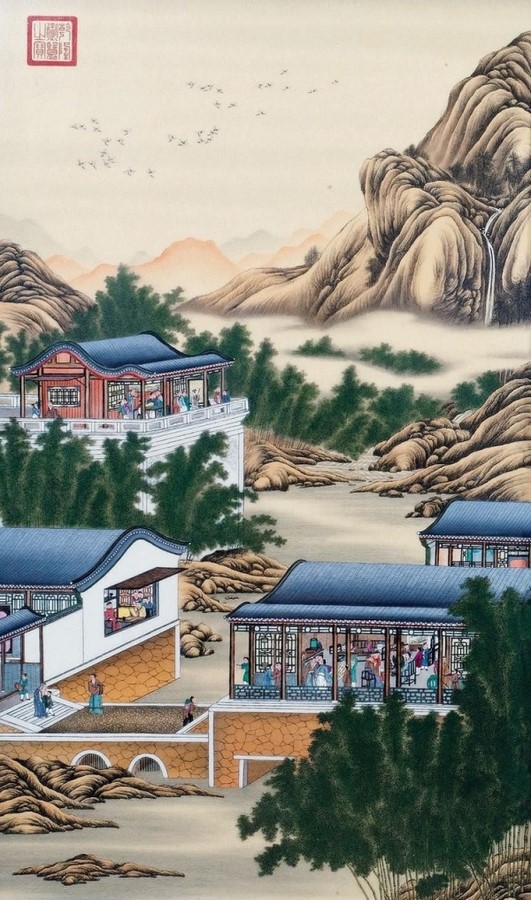 雍正十二月行乐图