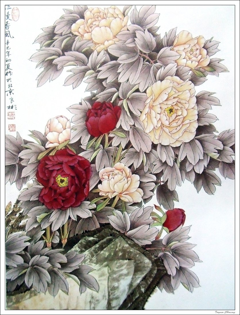 唯有牡丹真国色--牡丹主题工笔绘画作品（三）