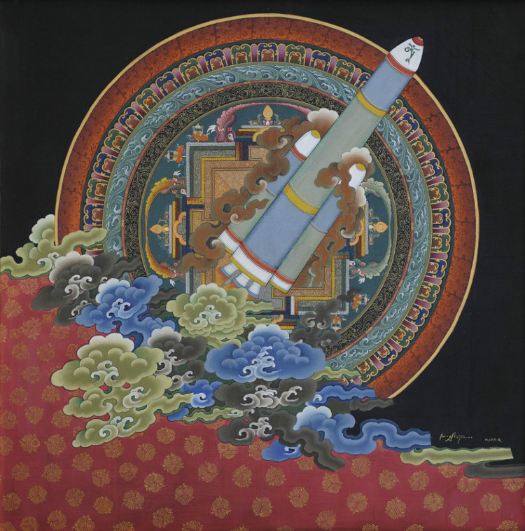 藏族现代画家边巴绘画艺术作品