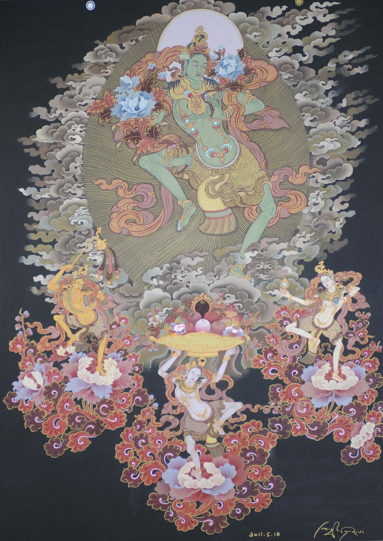 藏族现代画家边巴绘画艺术作品