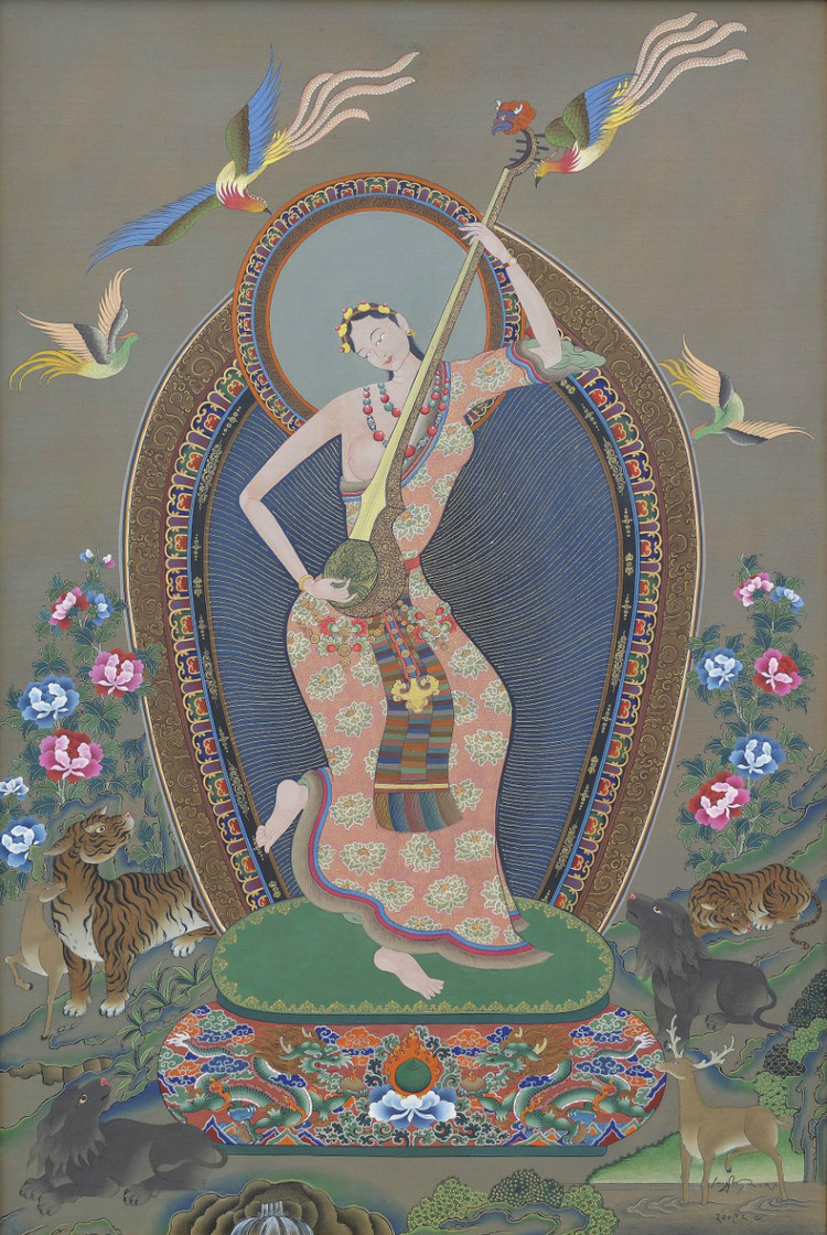 藏族现代画家边巴绘画艺术作品