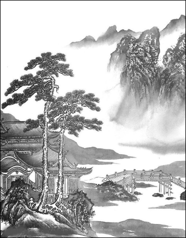 精美的水墨山水绘画作品