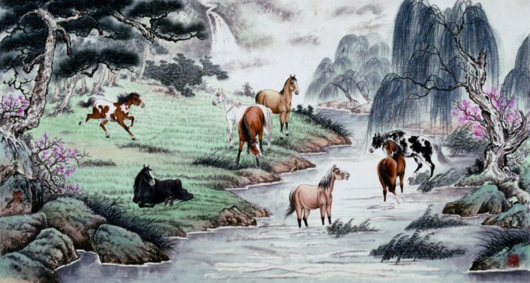 画家刘家栋工笔骏马图（四）