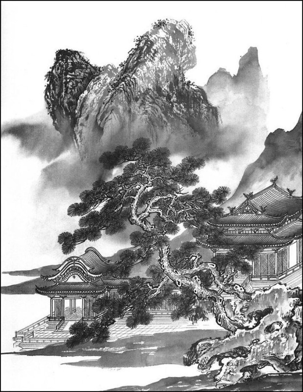 精美的水墨山水绘画作品