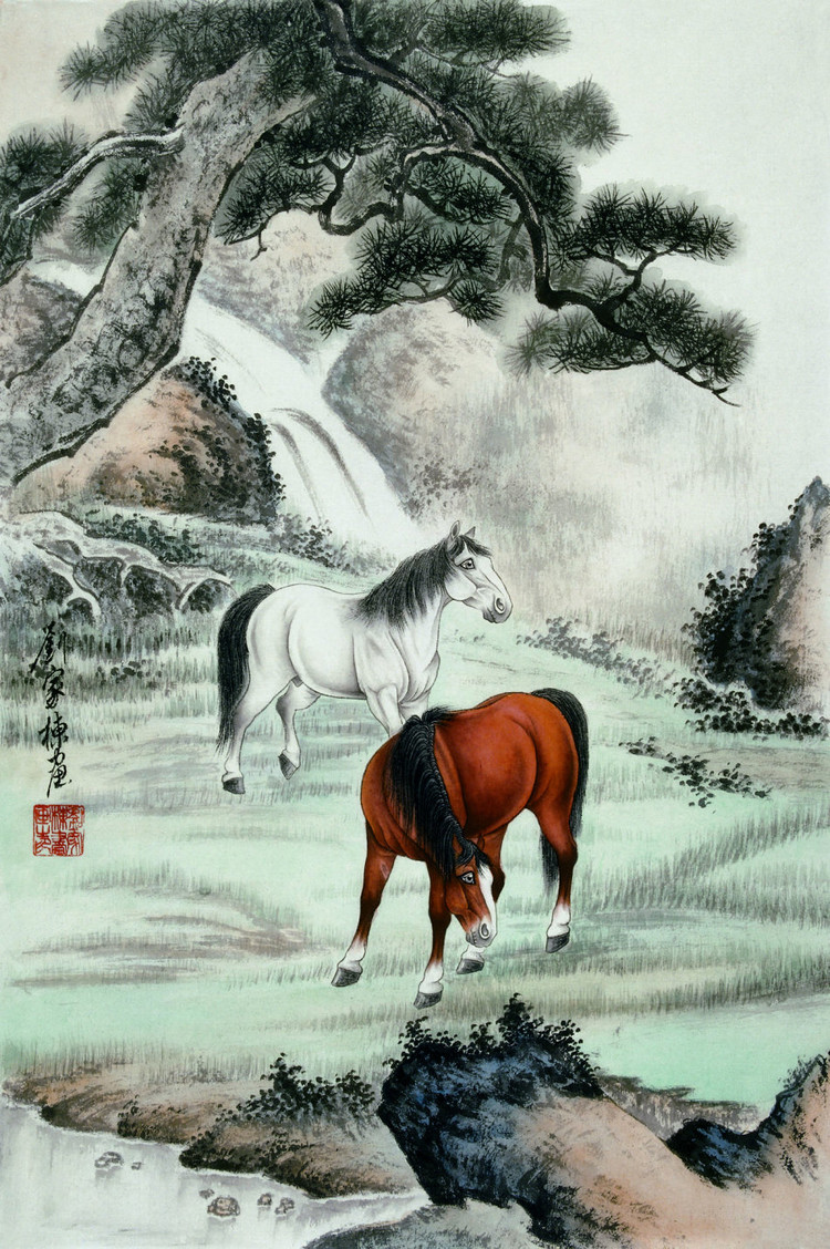 画家刘家栋工笔骏马图（二）
