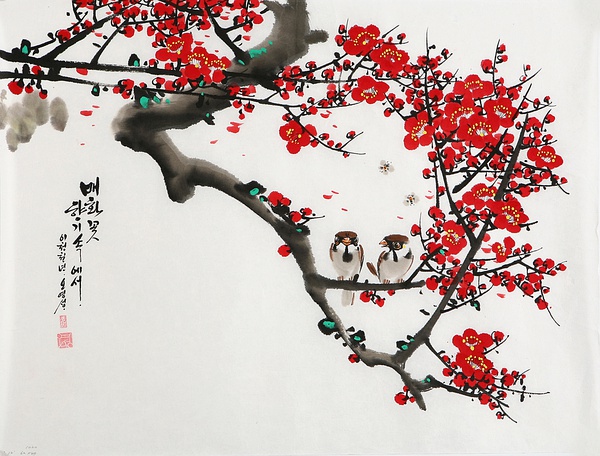 朝鲜艺术家吴永成精美的工笔花鸟画艺术（二）