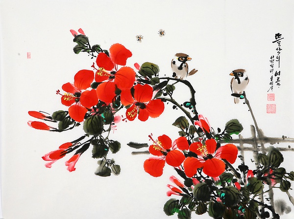 朝鲜艺术家吴永成精美的工笔花鸟画艺术（二）