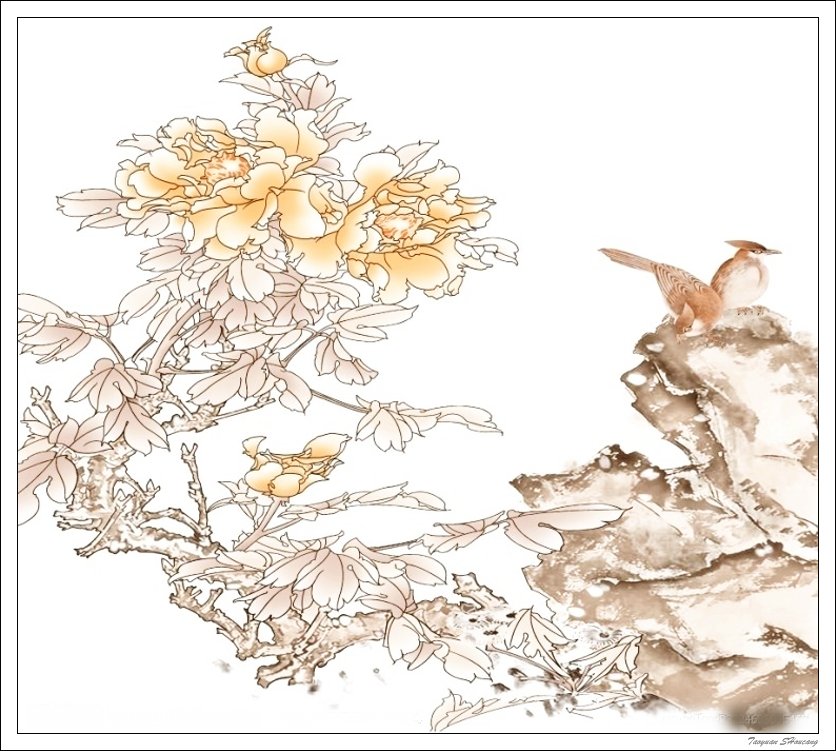 唯有牡丹真国色--牡丹主题工笔绘画作品（五）