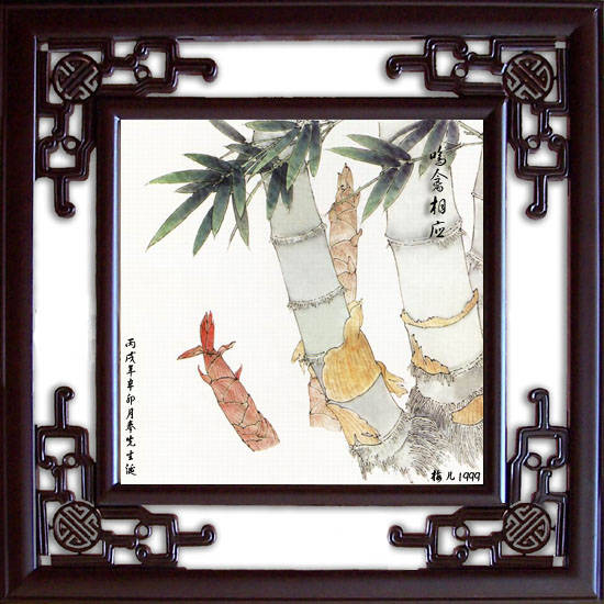 古典绝美的竹韵绘画作品