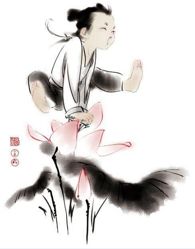 张旺生动逼真的电脑水墨儿童绘画