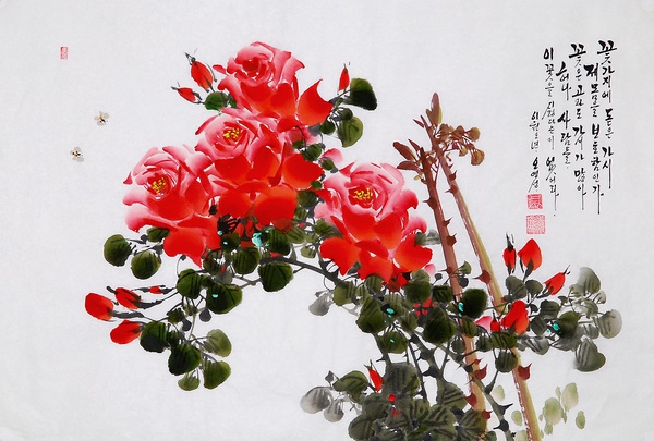 朝鲜艺术家吴永成精美的工笔花鸟画艺术（一）