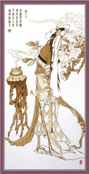 精美的金陵十二钗主题丝绢烙画艺术作品