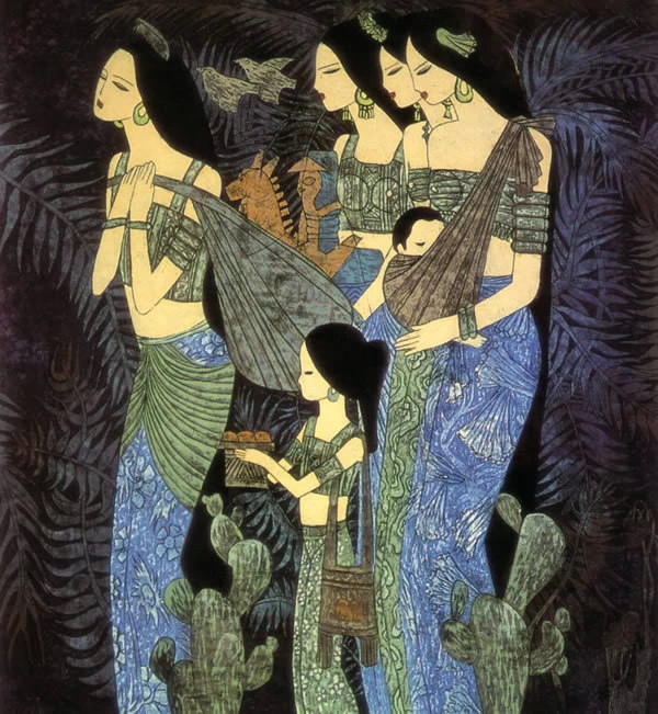 陈永乐的云南桃花源重彩画