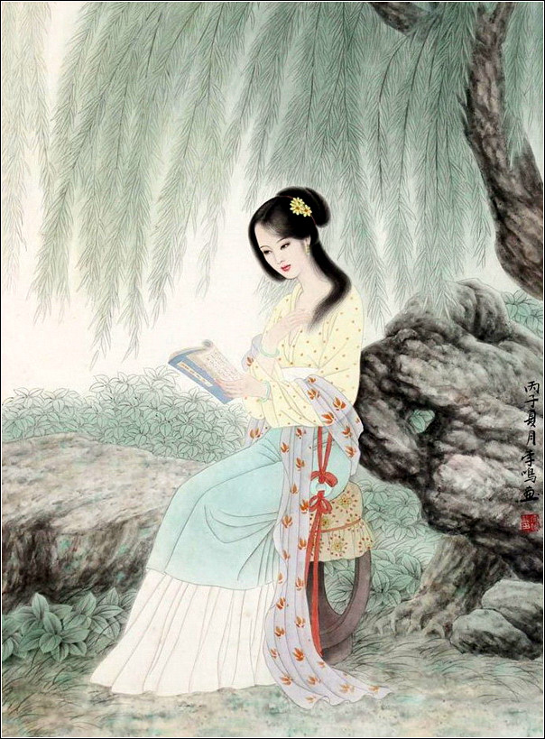 如花照水的古典美女绘画艺术（二）