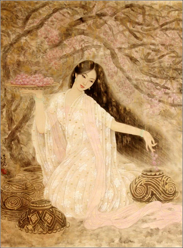 如花照水的古典美女绘画艺术（二）