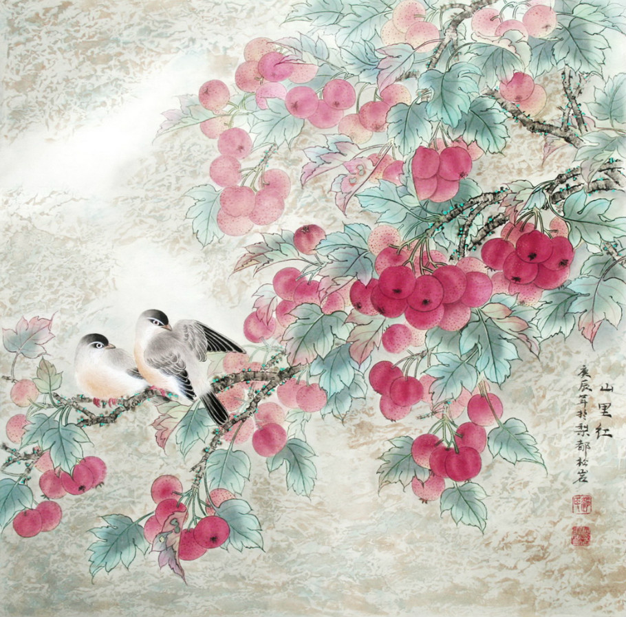 女画家赵松岩工笔花鸟画艺术作品（一）