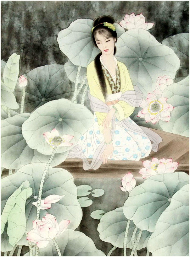 如花照水的古典美女绘画艺术（二）