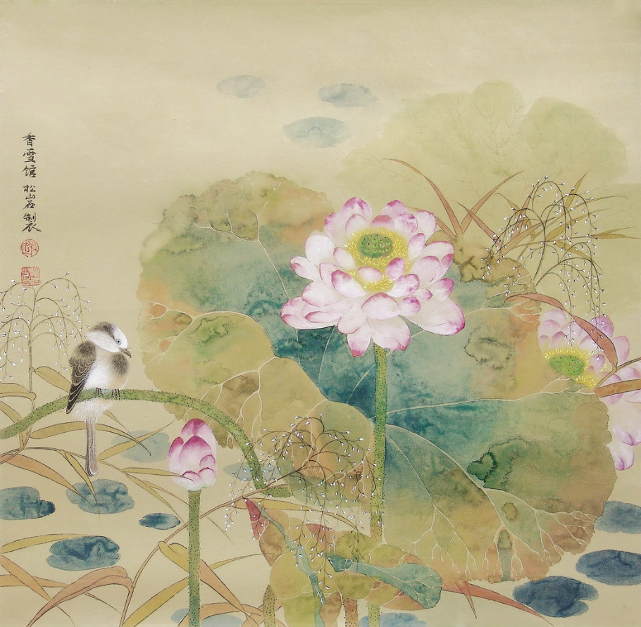 女画家赵松岩工笔花鸟画艺术作品（一）
